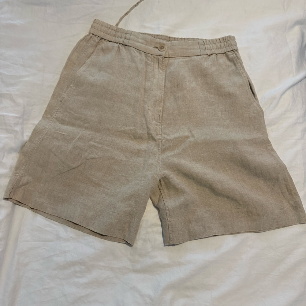 COS Casual Linen Blend Shorts in Beige NWOT 0654